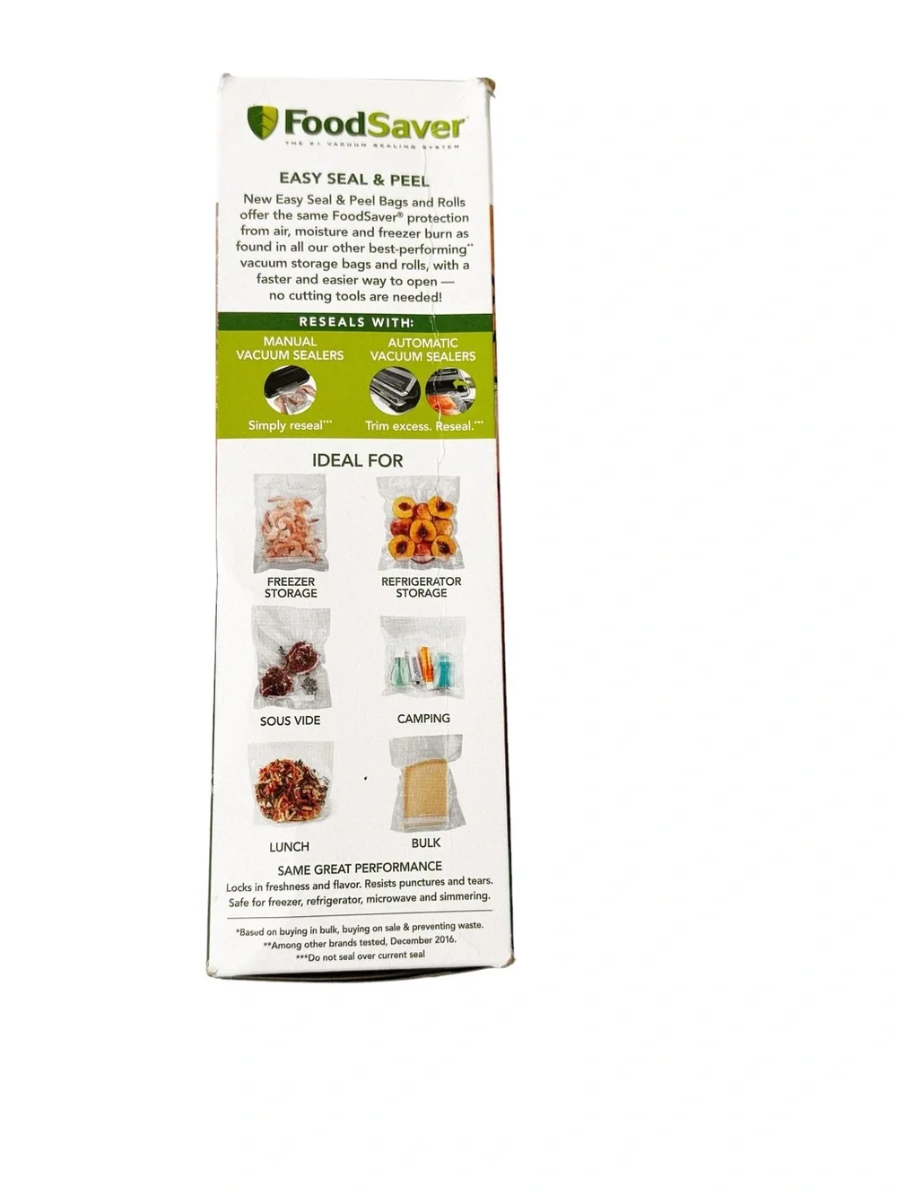 NWT FoodSaver Easy Seal & Peel 18’ X 8”  Vacuum Sealer Bag Rolls, 2-Count